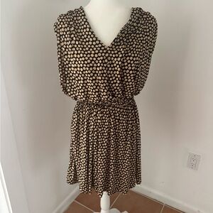 Banana Republic Black and Cream Polka Dot Mini Dress